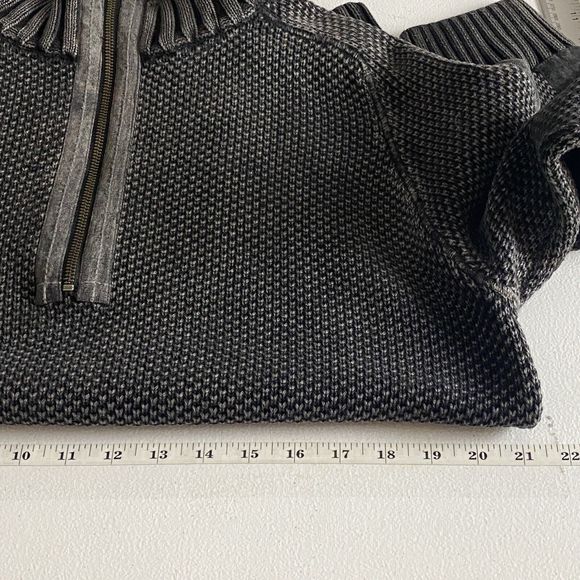 CARBON 2 COBALT Mens Gray Quarter Zip Mock Long Sleeve Sweater Size M Hi Def - Picture 9 of 10